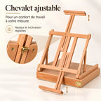 Boîte-chevalet réglable avec tiroir de rangement 