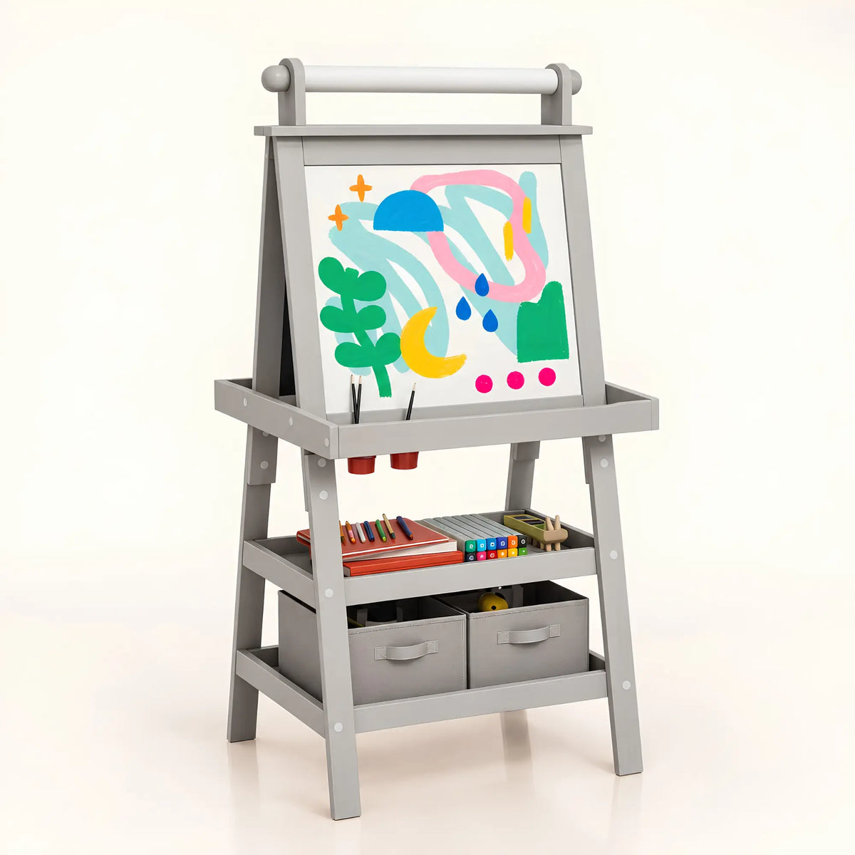 Chevalet pour enfant 3-en-1 avec rangement
