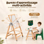 Chevalet enfant 3-en-1 avec tableau et bureau