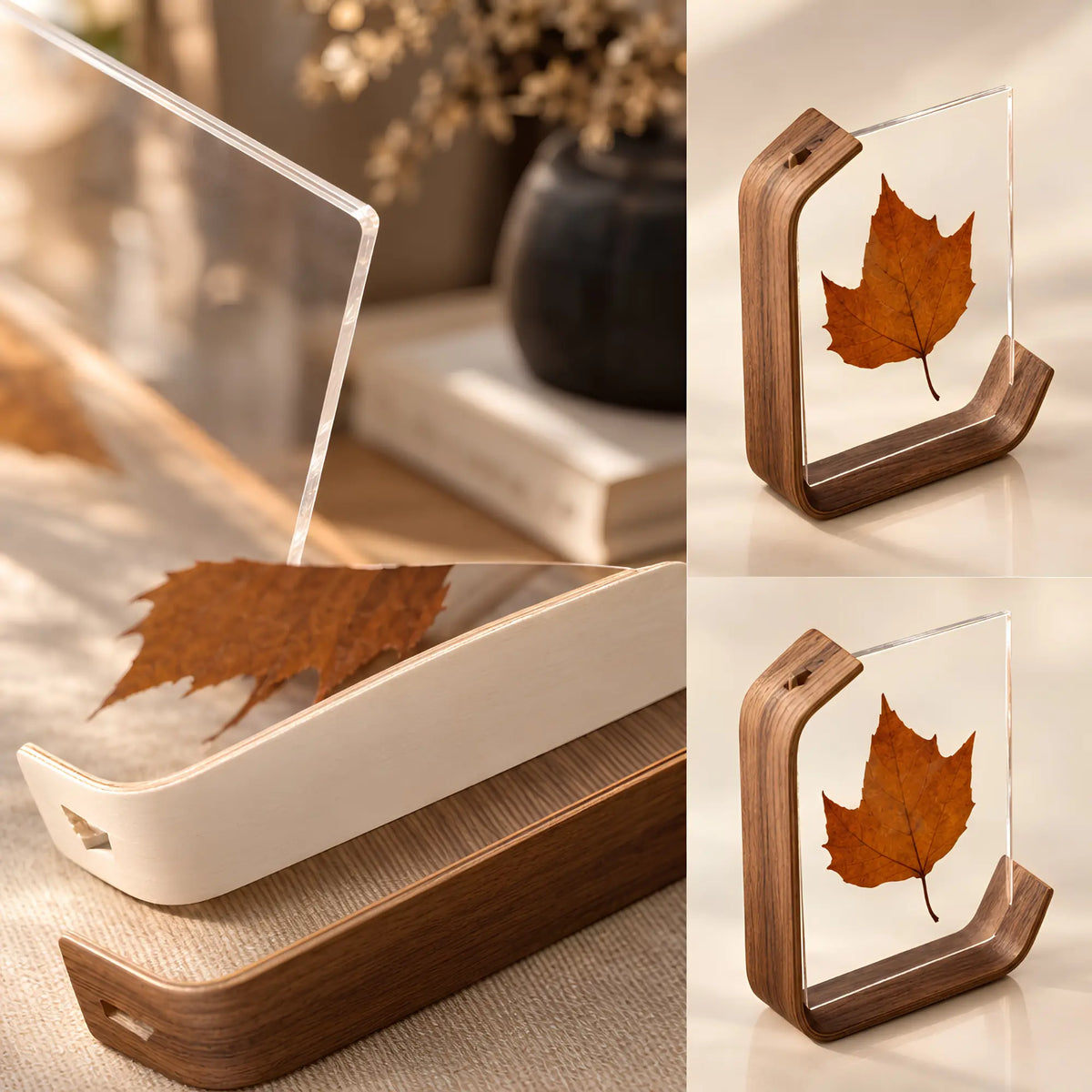 Chevalet d’exposition de table en plexiglas transparent
