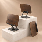 Chevalet de lecture en bois et métal avec base rotative