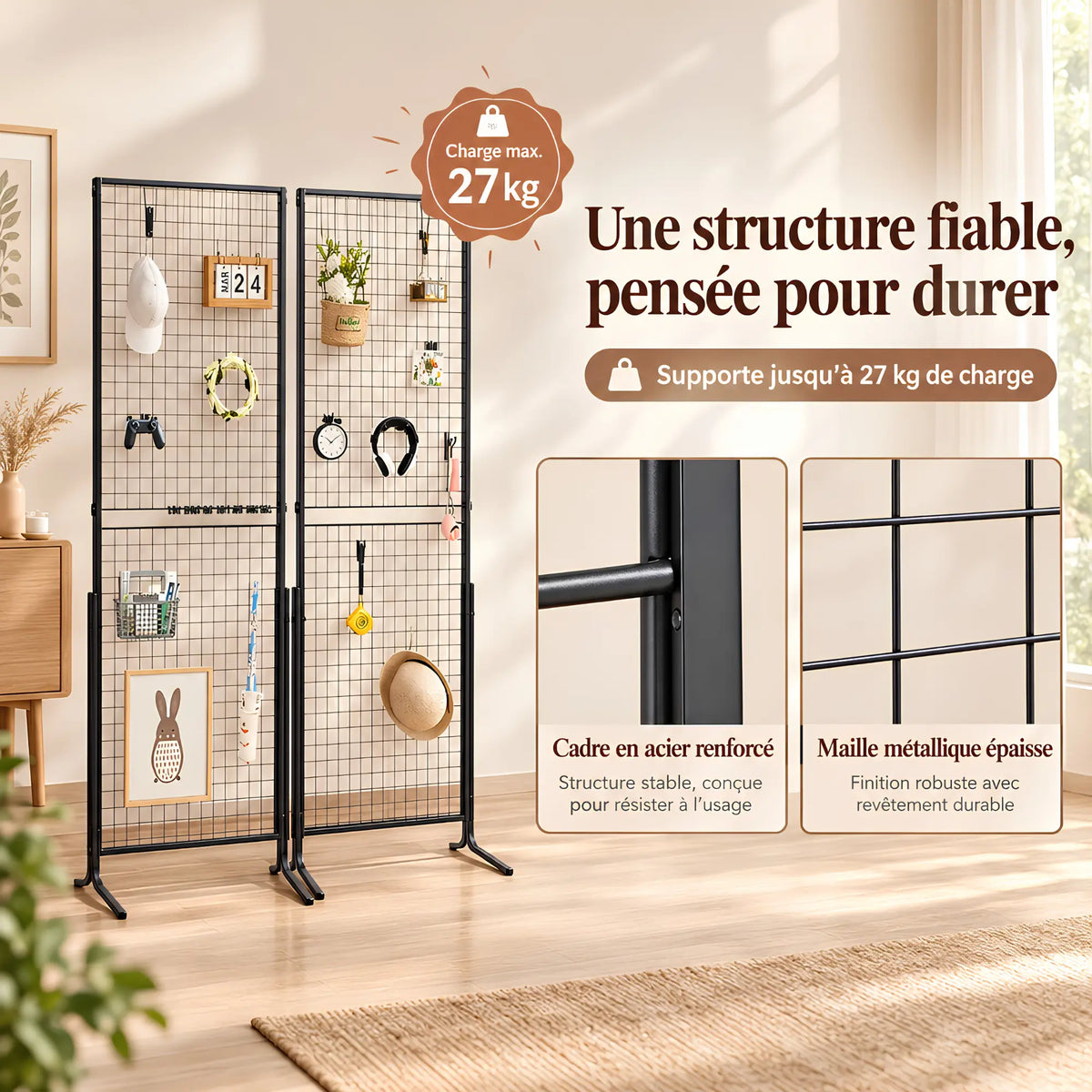 Grille publicitaire double face sur pied 