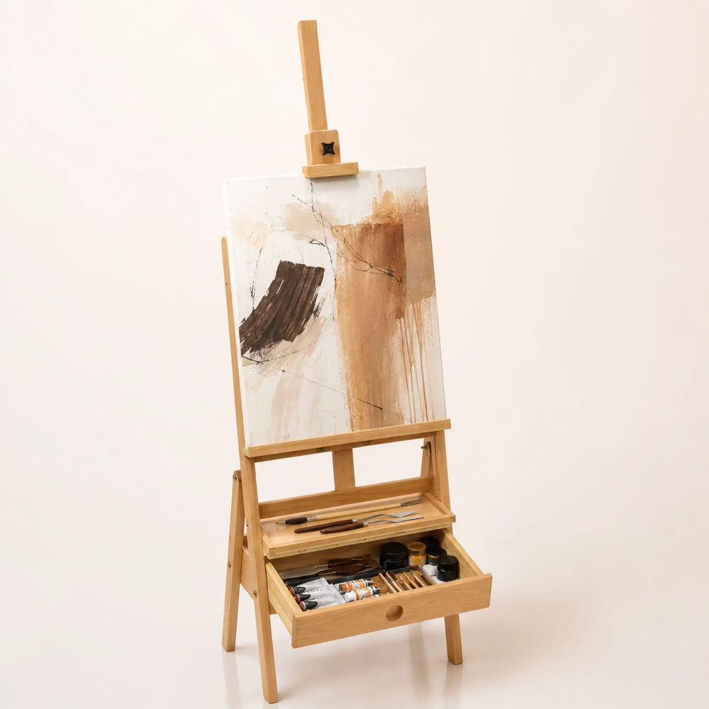 Chevalet en bois avec étagère 