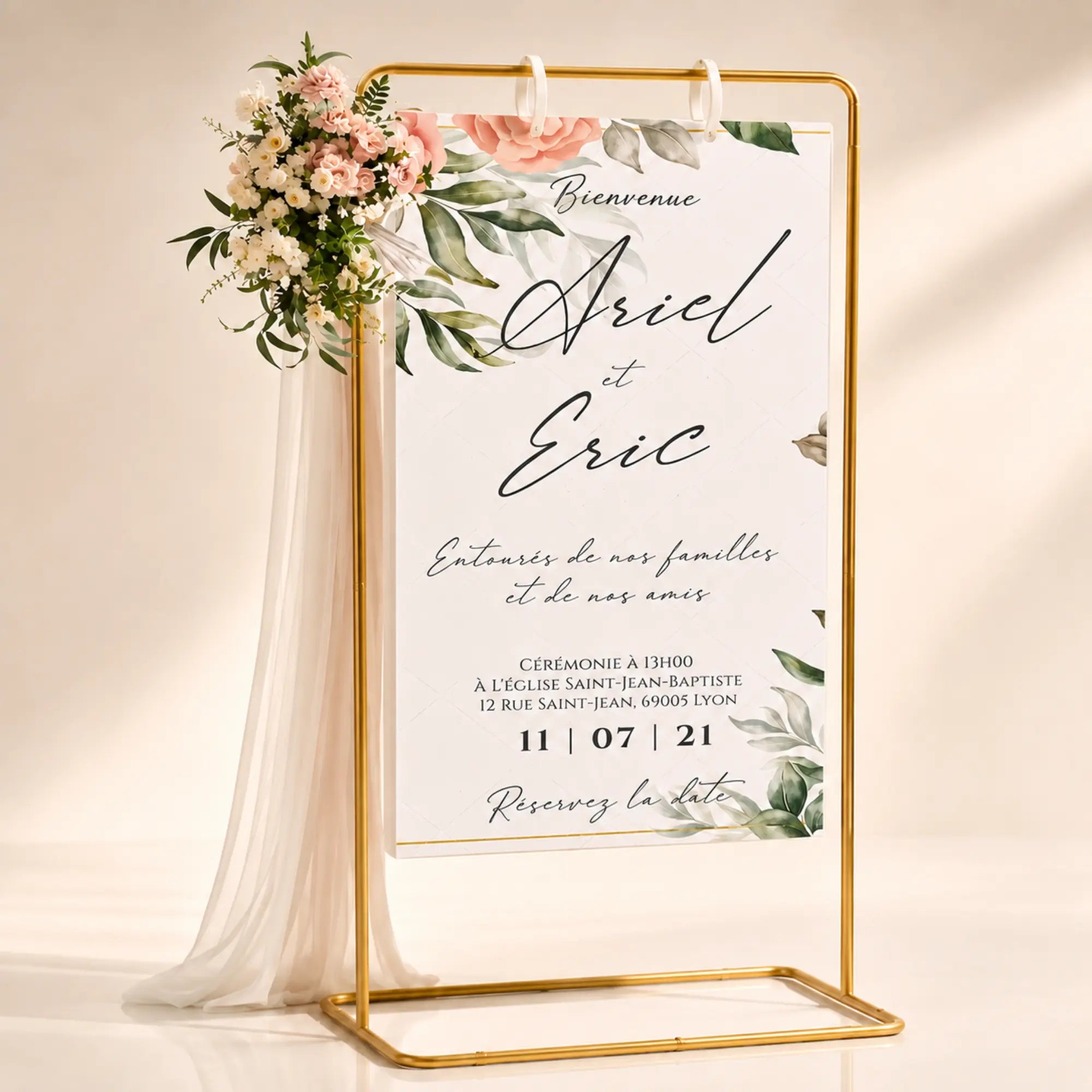 Chevalet mariage en arche 