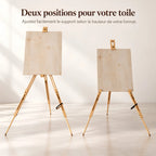 Chevalet trépied en bois pour peinture et exposition