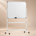 Grand chevalet tableau blanc de présentation mobile double face 