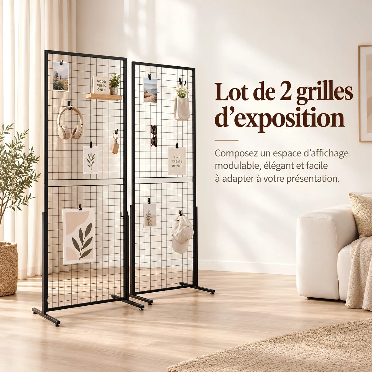 Grille publicitaire double face sur pied 