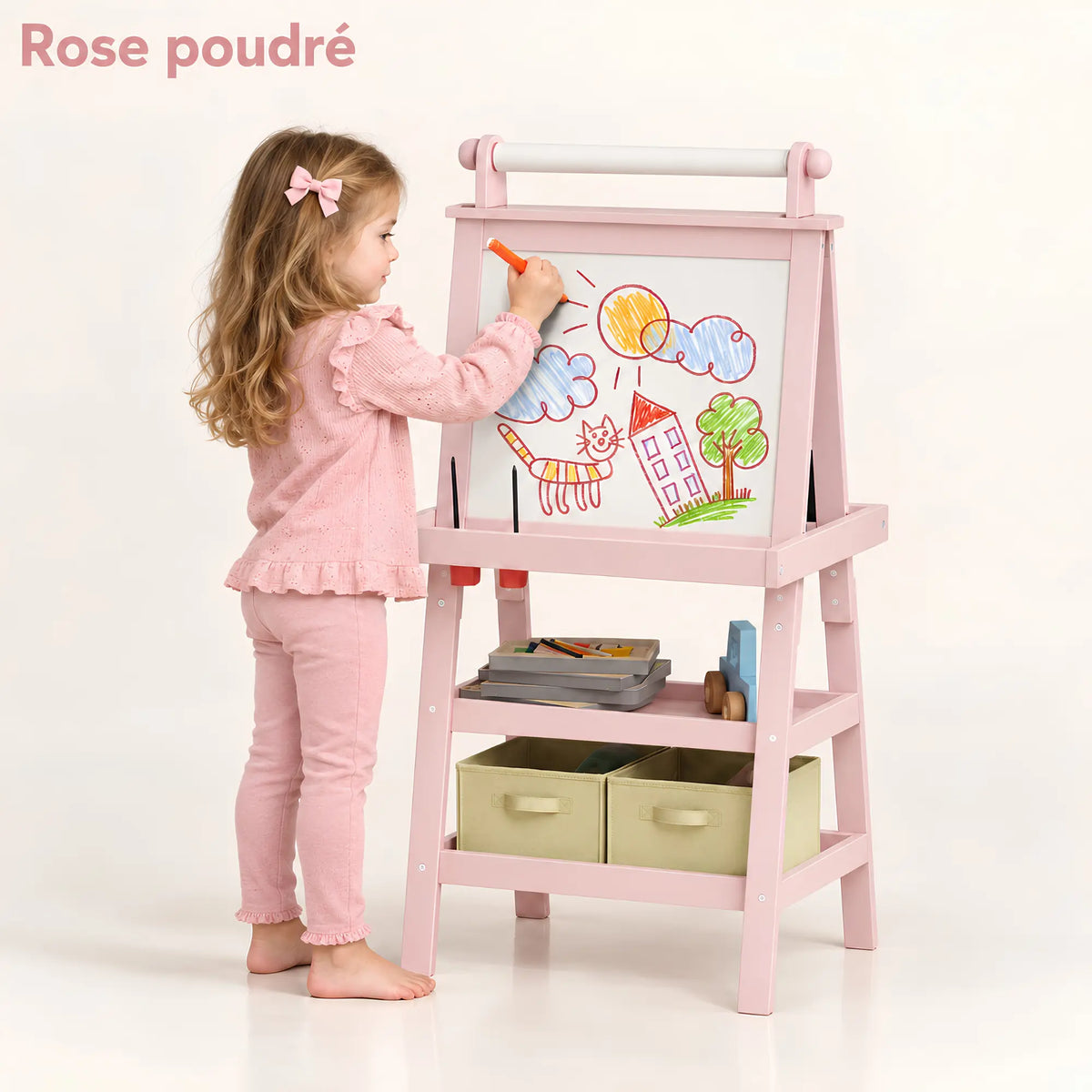 Chevalet pour enfant 3-en-1 avec rangement