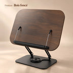 Chevalet de lecture en bois et métal avec base rotative