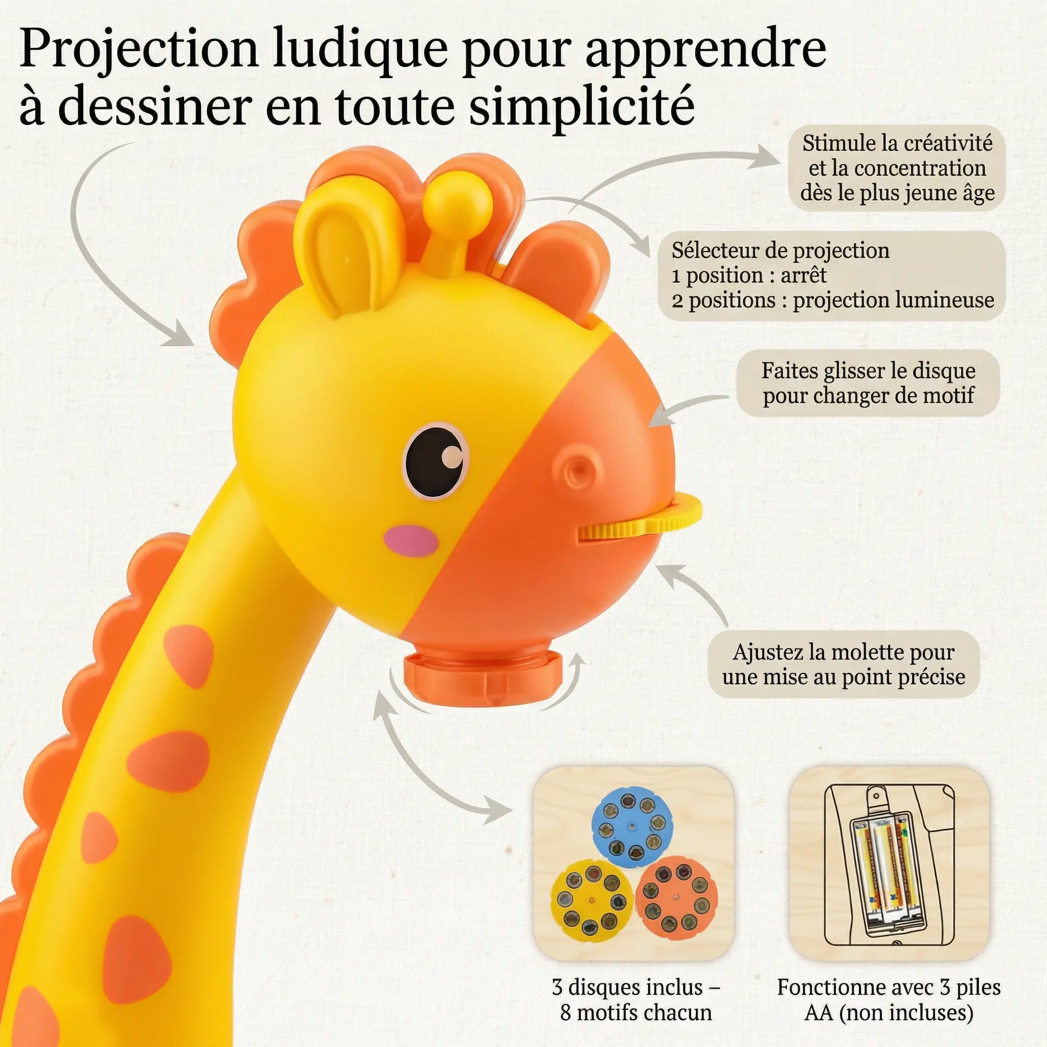 Chevalet pour enfant avec projecteur 