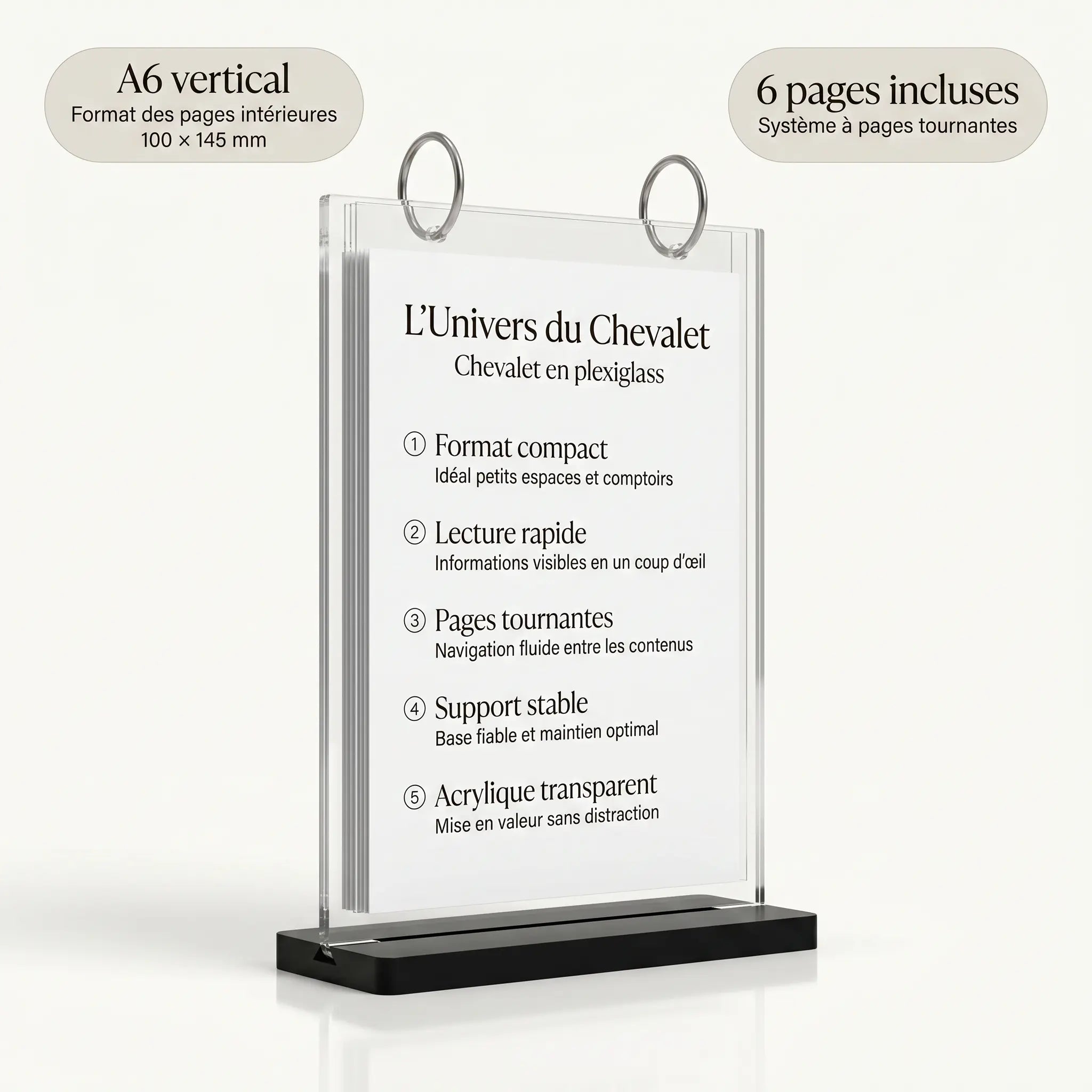 chevalet plexiglass A4 - A5 - A6 