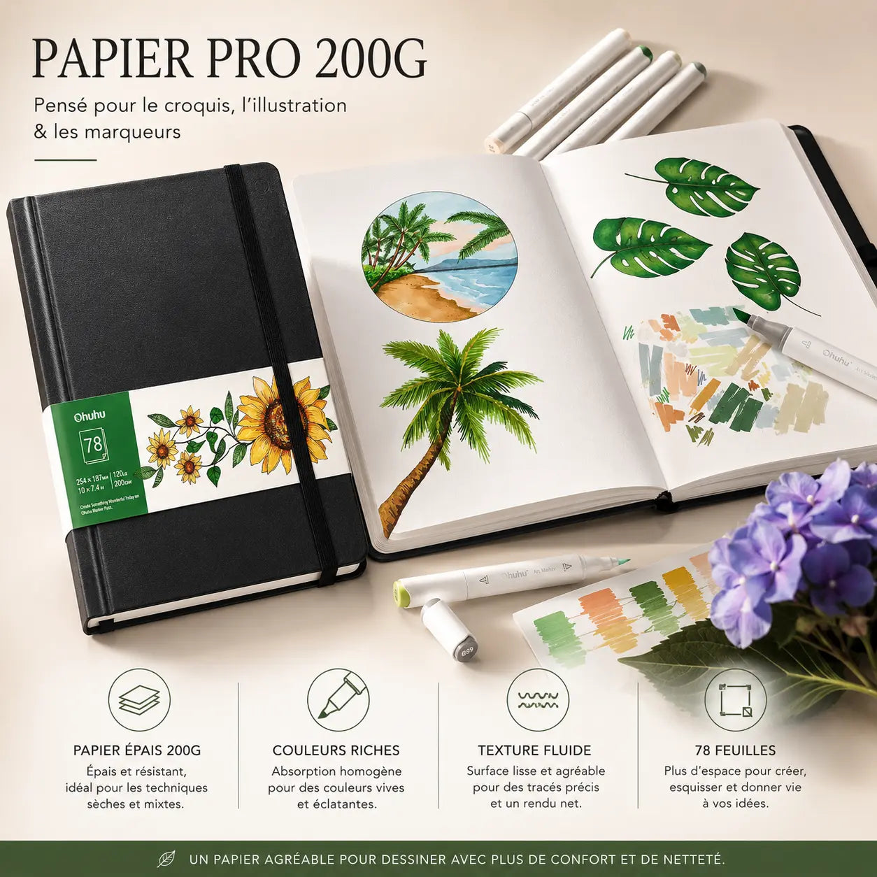 Carnet de croquis papier PRO 