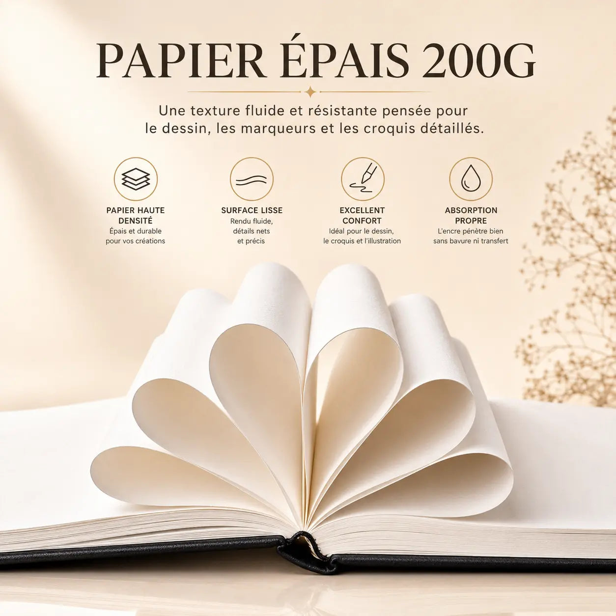 Carnet de croquis papier PRO 
