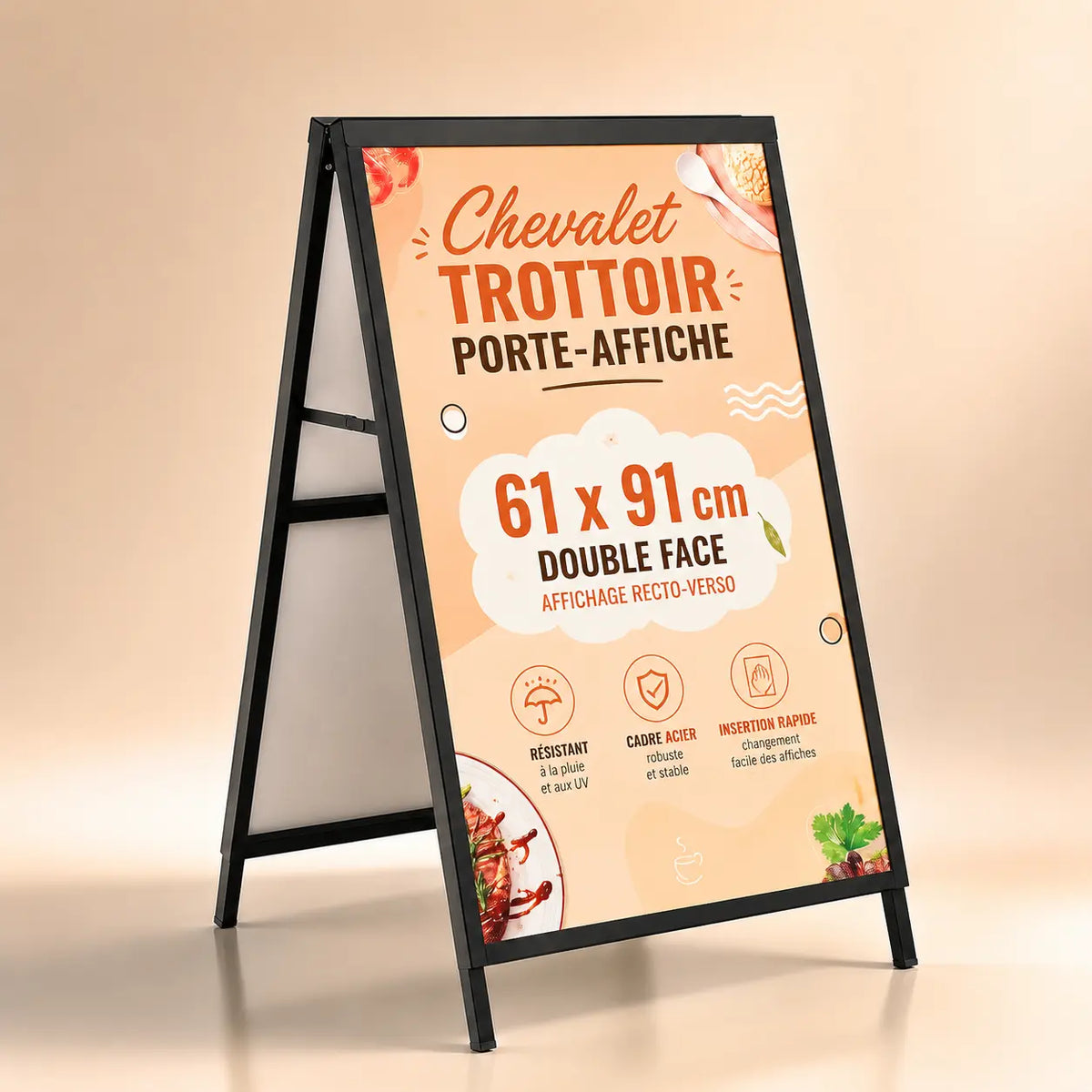 Chevalet Trottoir Porte-Affiche 