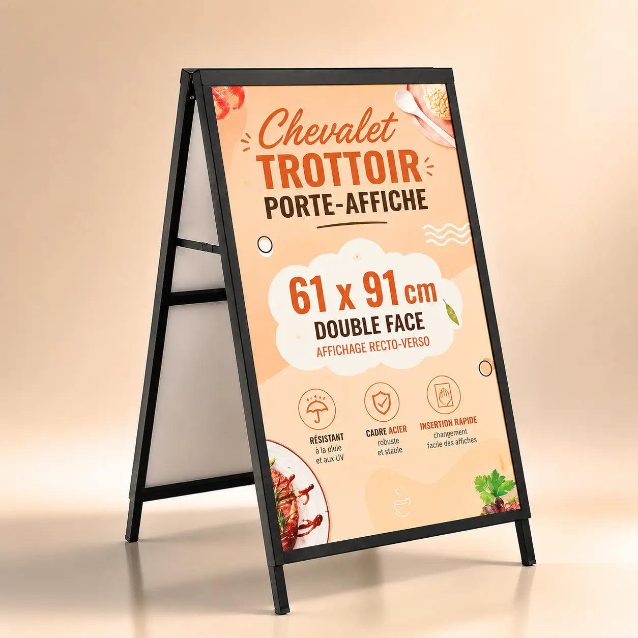 Chevalet Trottoir Porte-Affiche 