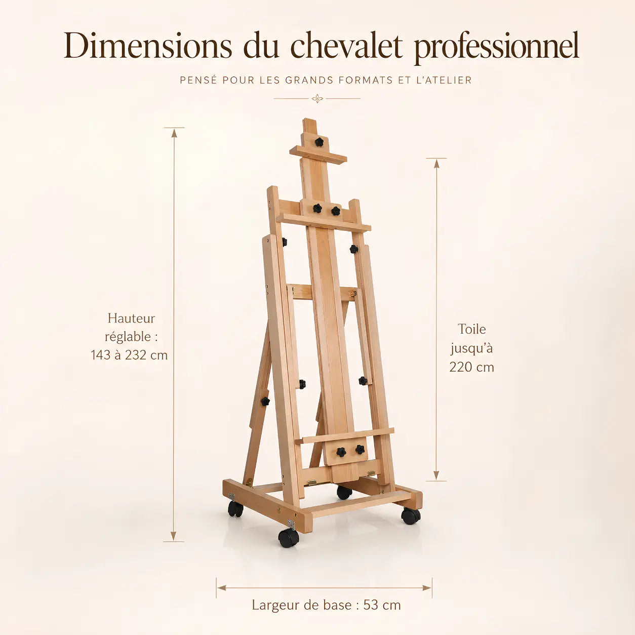 Chevalet a crémaillère professionnel en bois