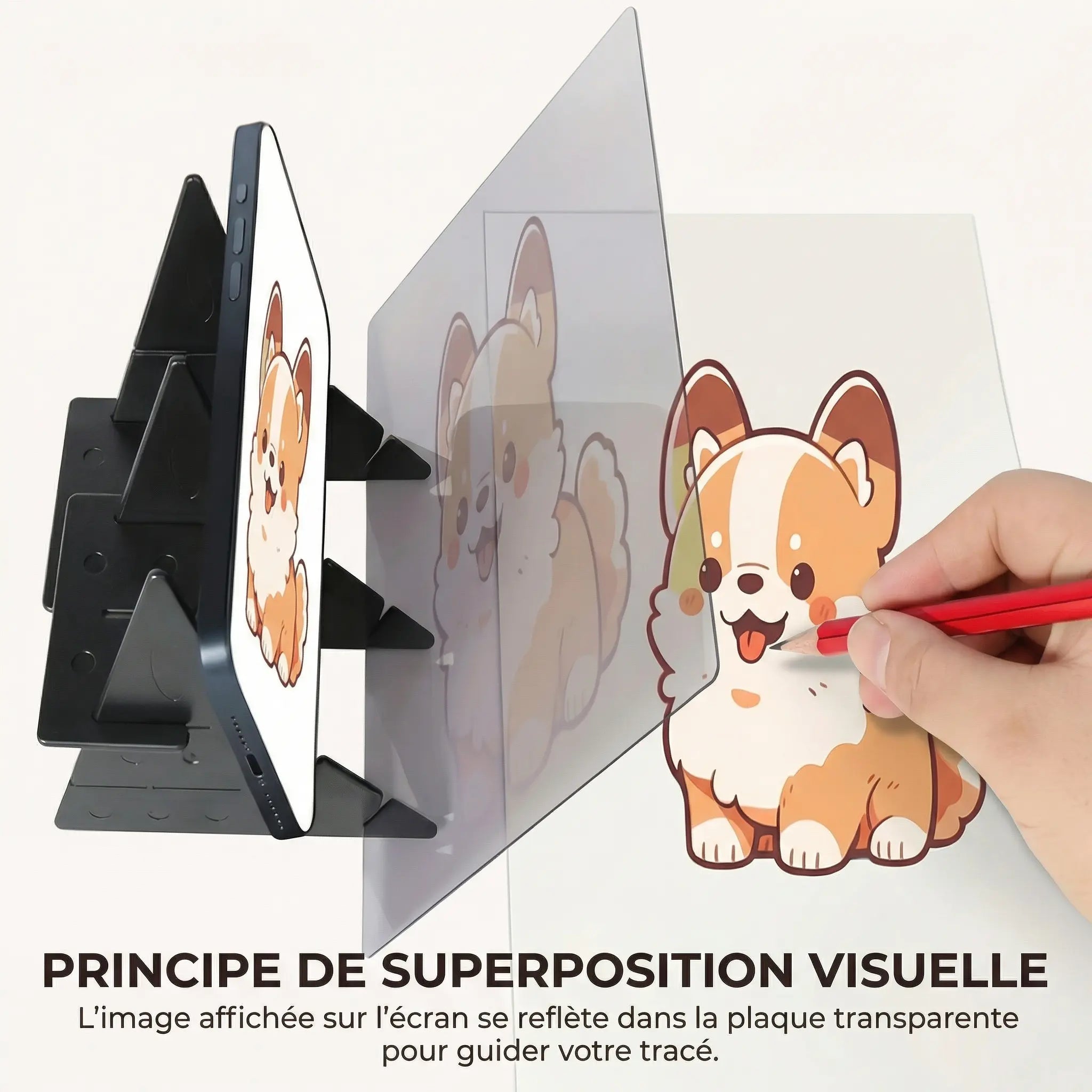 Chevalet de table avec écran transparent 