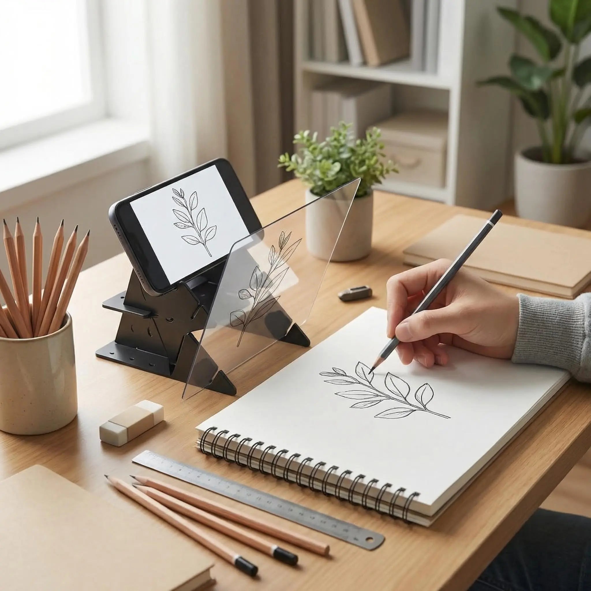 Chevalet de table avec écran transparent 