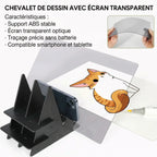 Chevalet de table avec écran transparent 