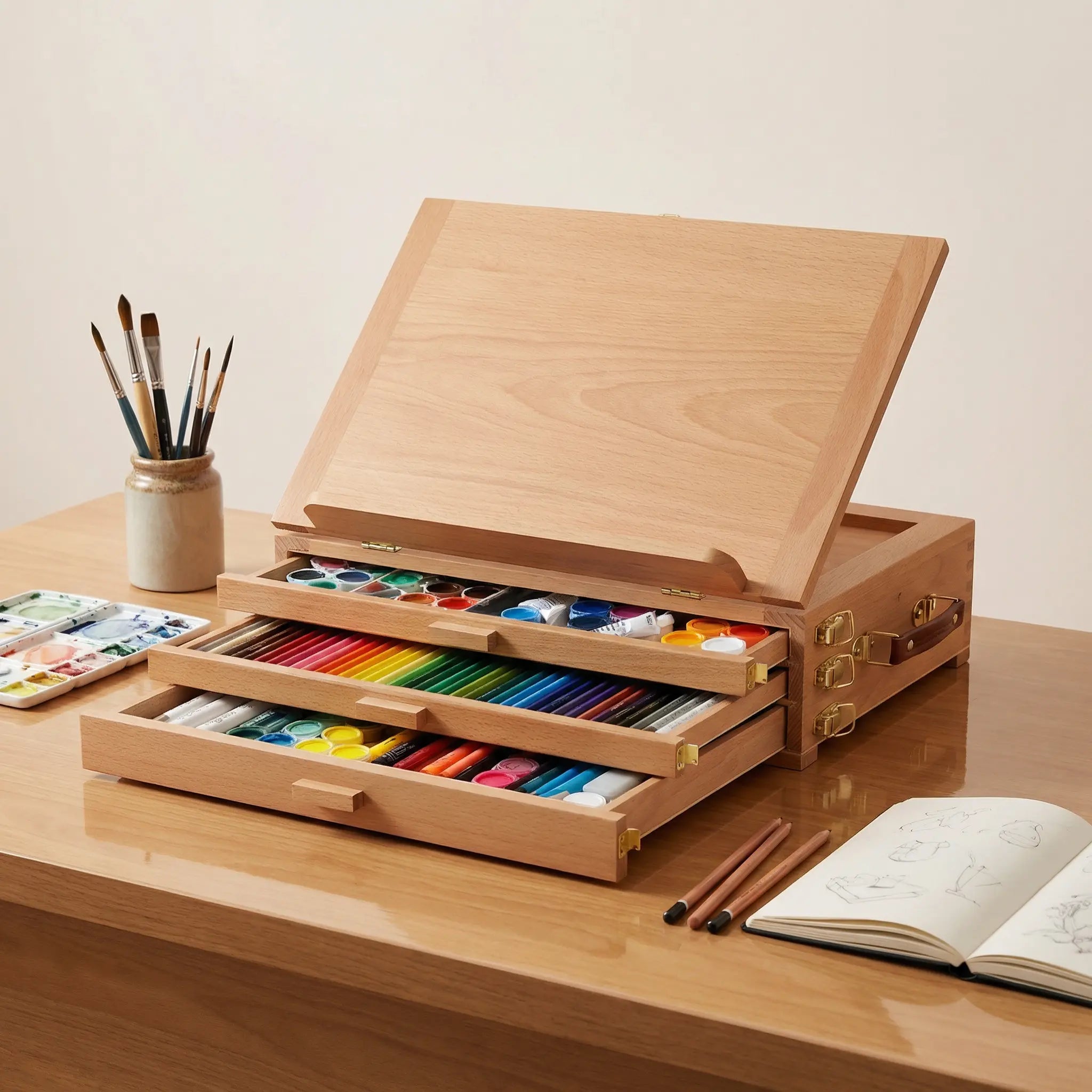 Chevalet de table avec tiroirs 