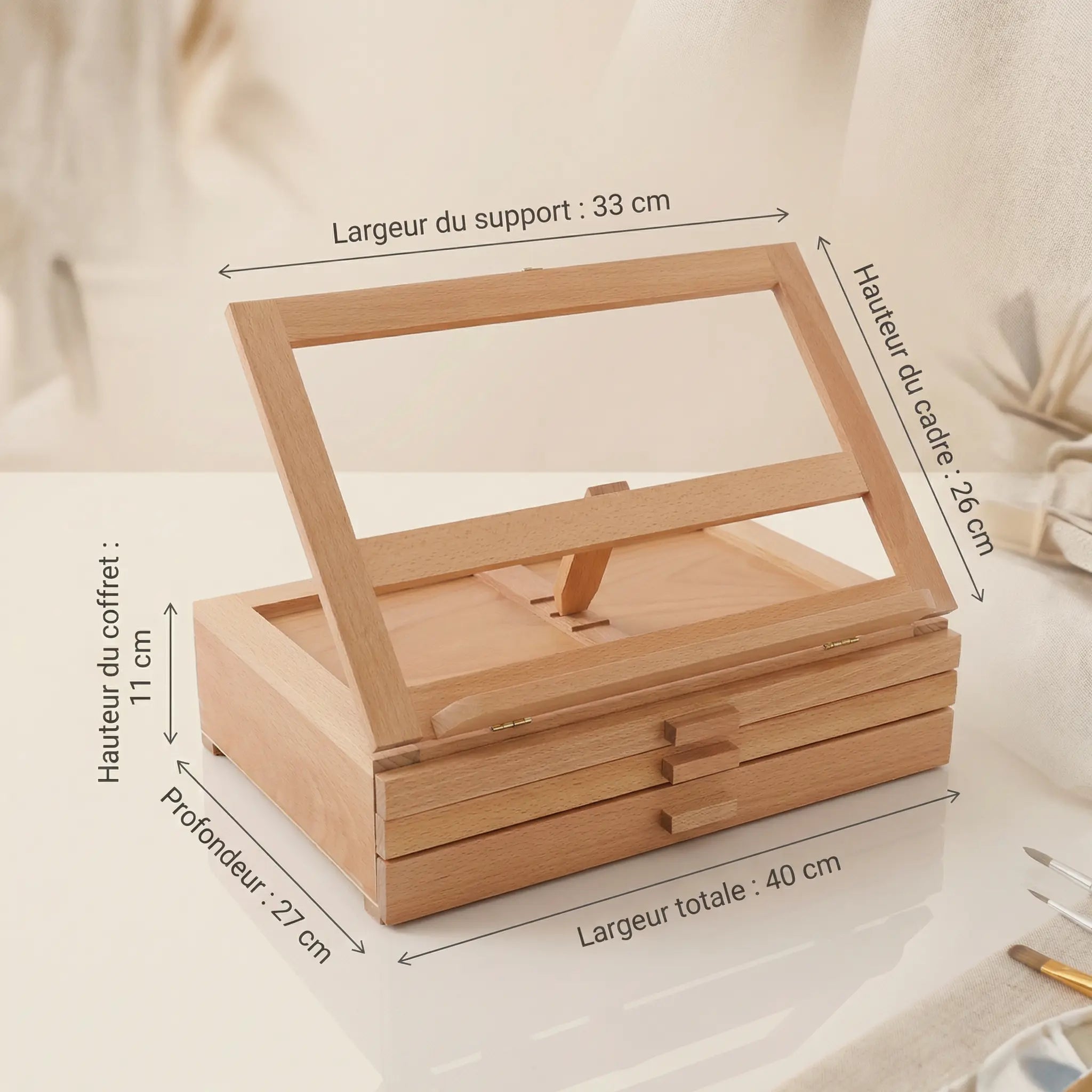 Chevalet de table avec tiroirs 