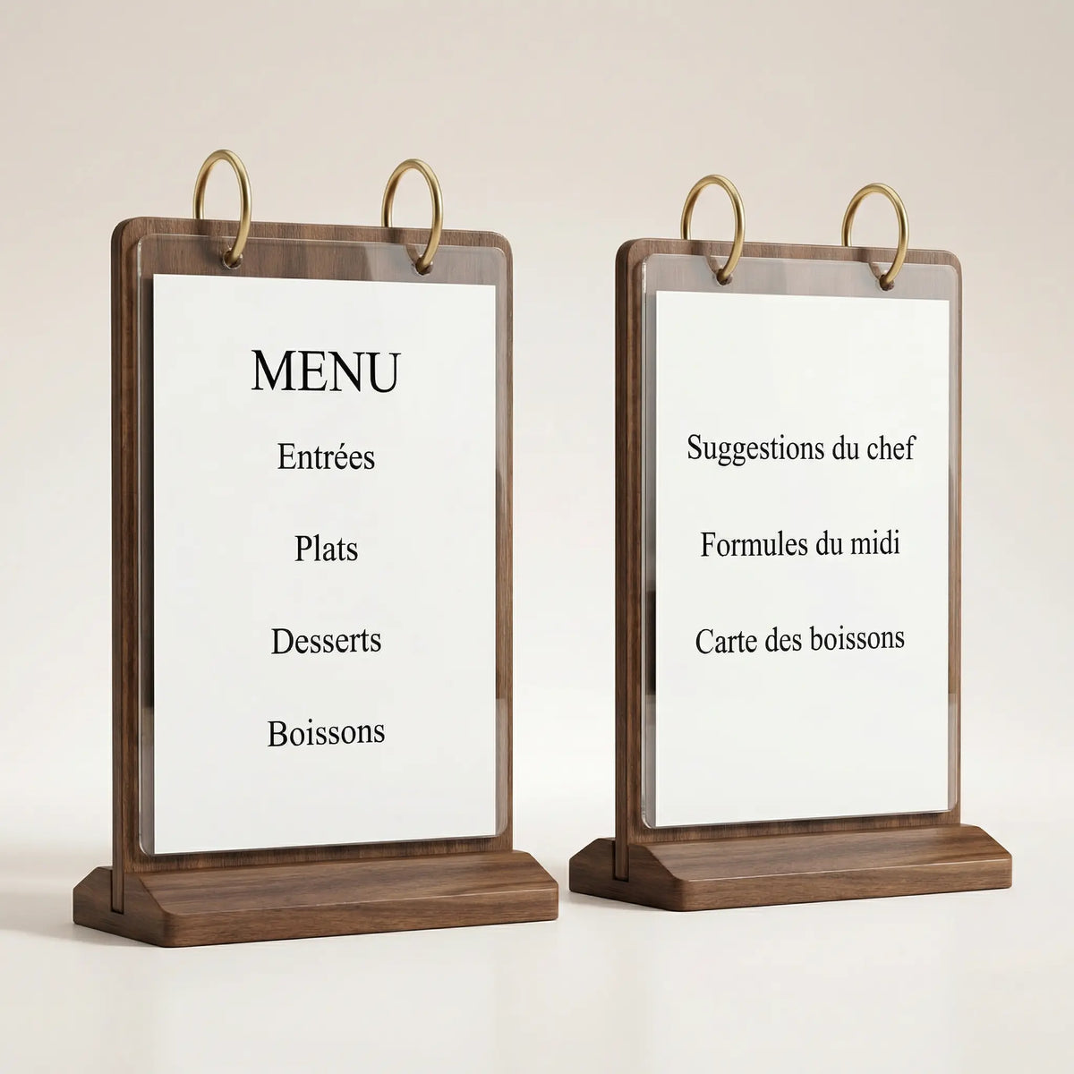 Chevalet de table menu restaurant 