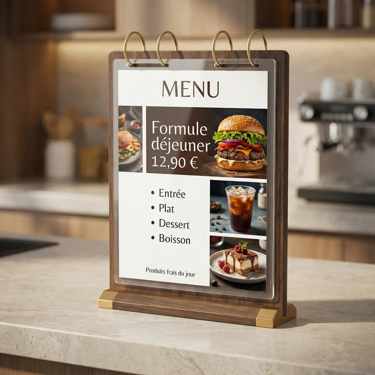 Chevalet de table menu restaurant 