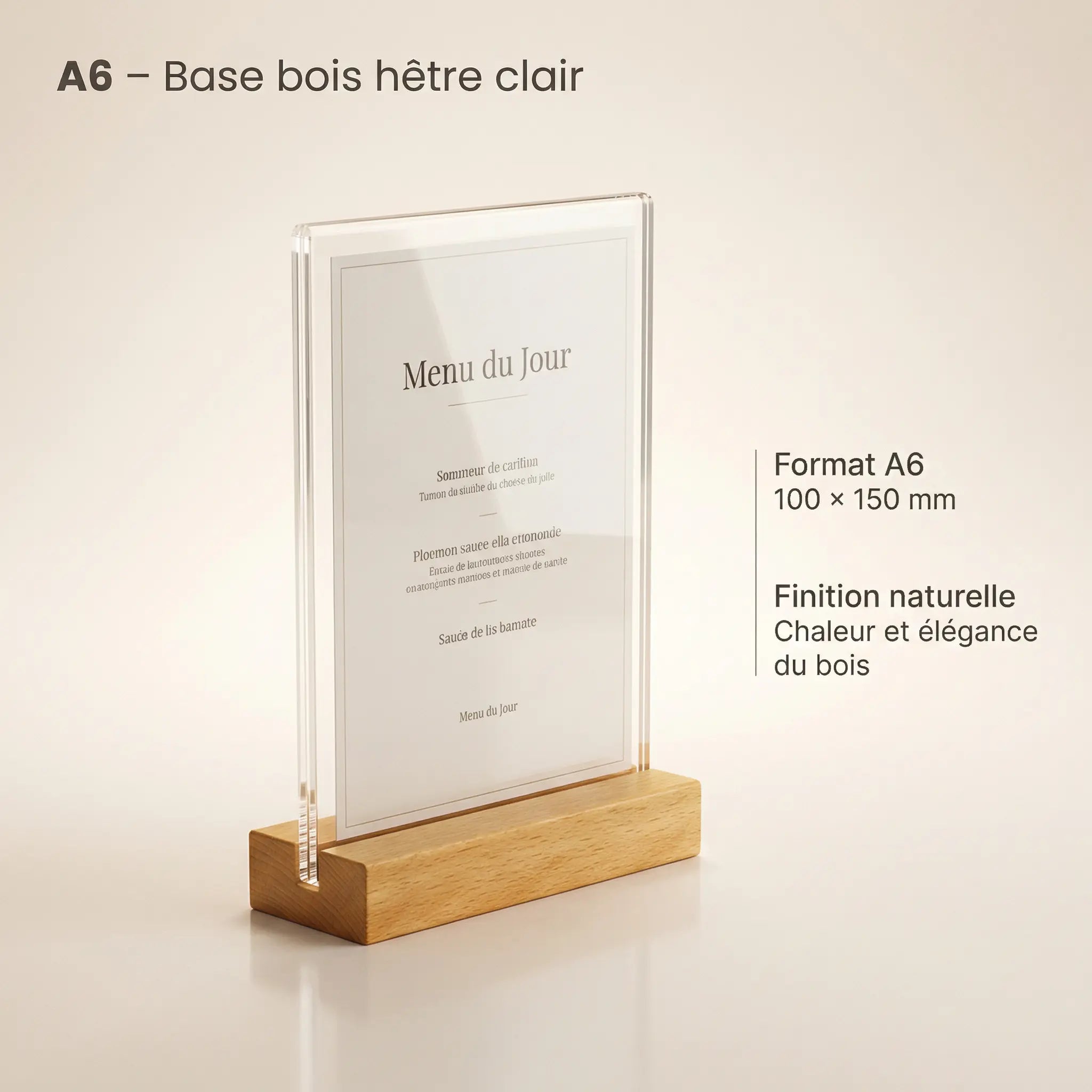 Chevalet de table plexiglass