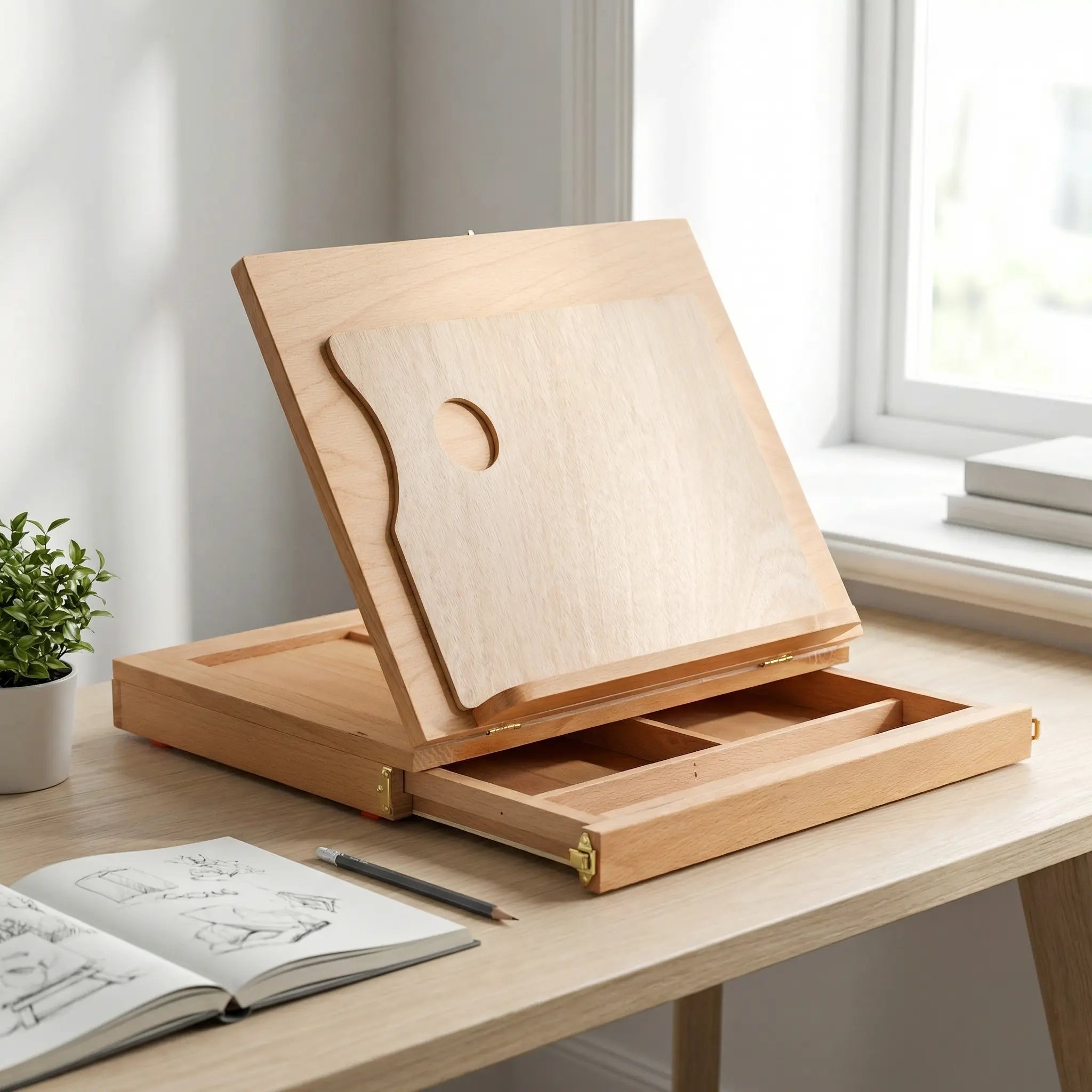 Chevalet de table pliable avec tiroir 