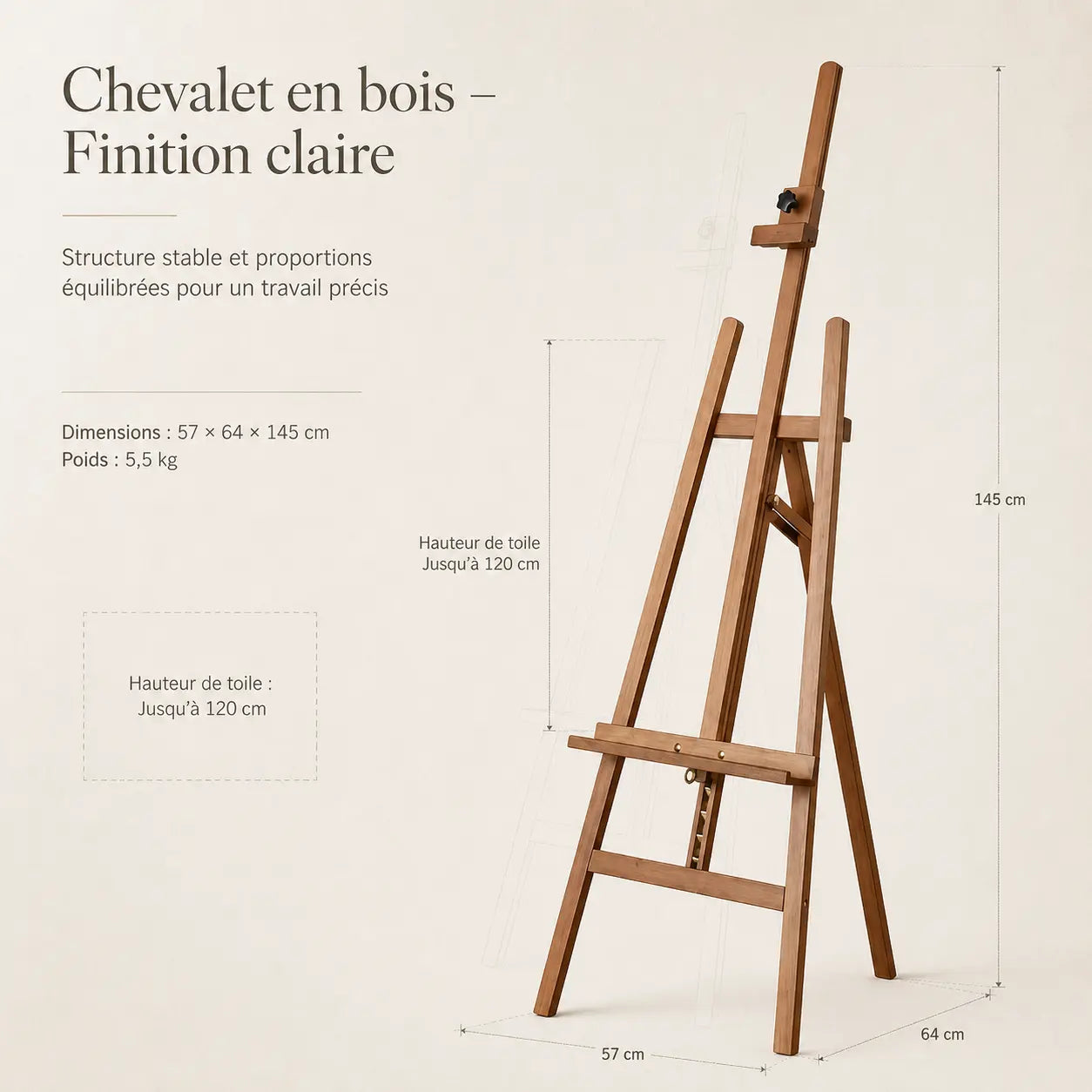 Chevalet en bois coloré 