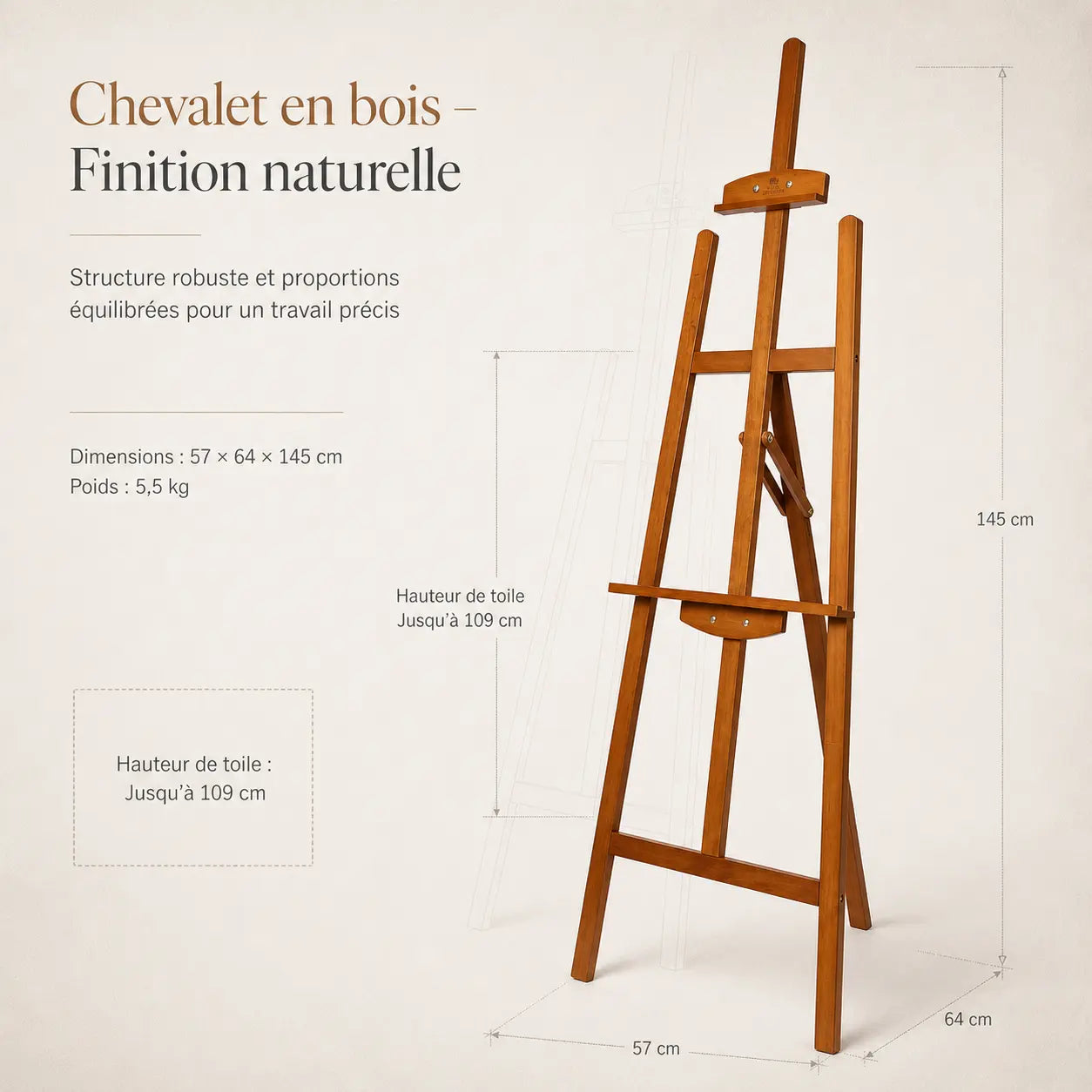 Chevalet en bois coloré 