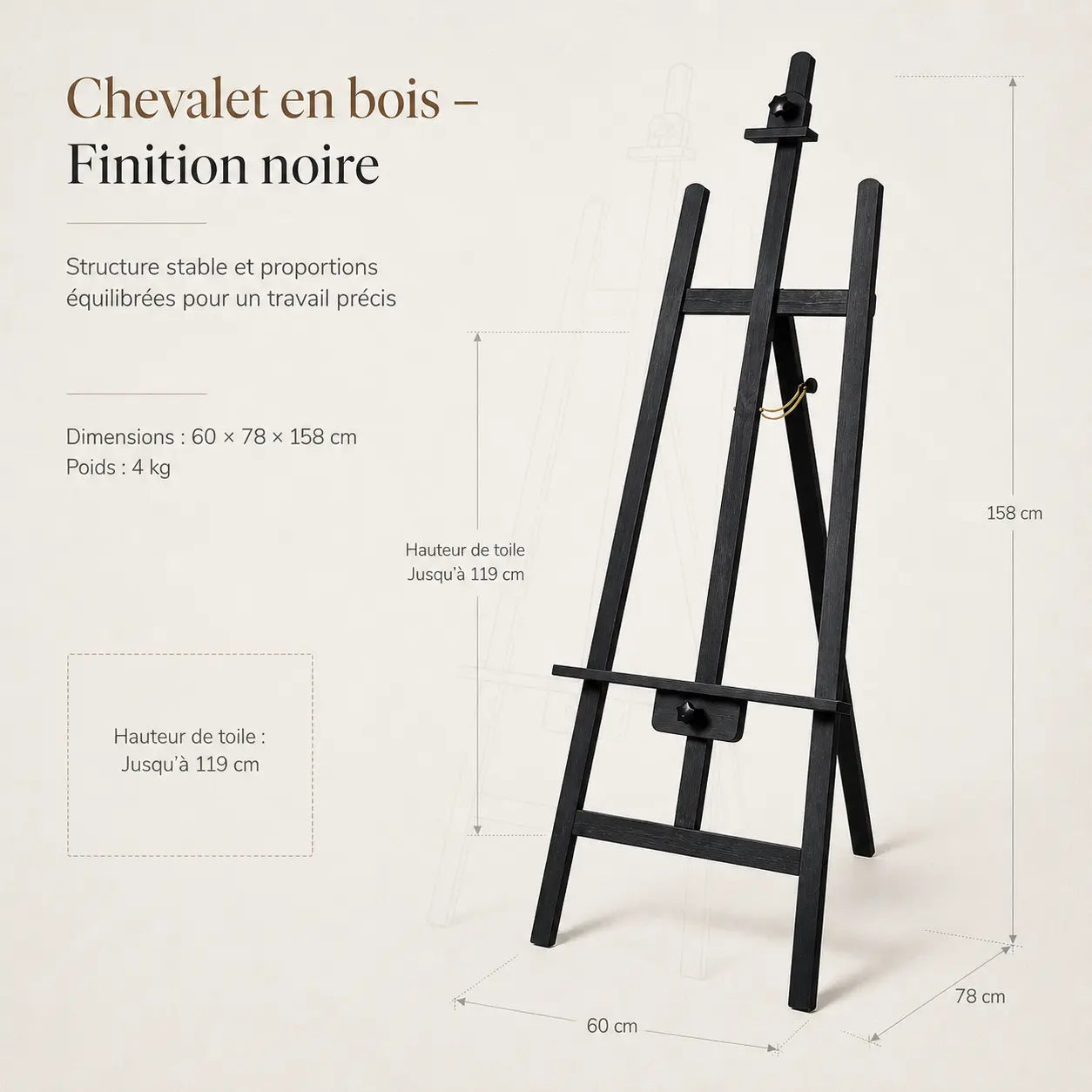 Chevalet en bois coloré 