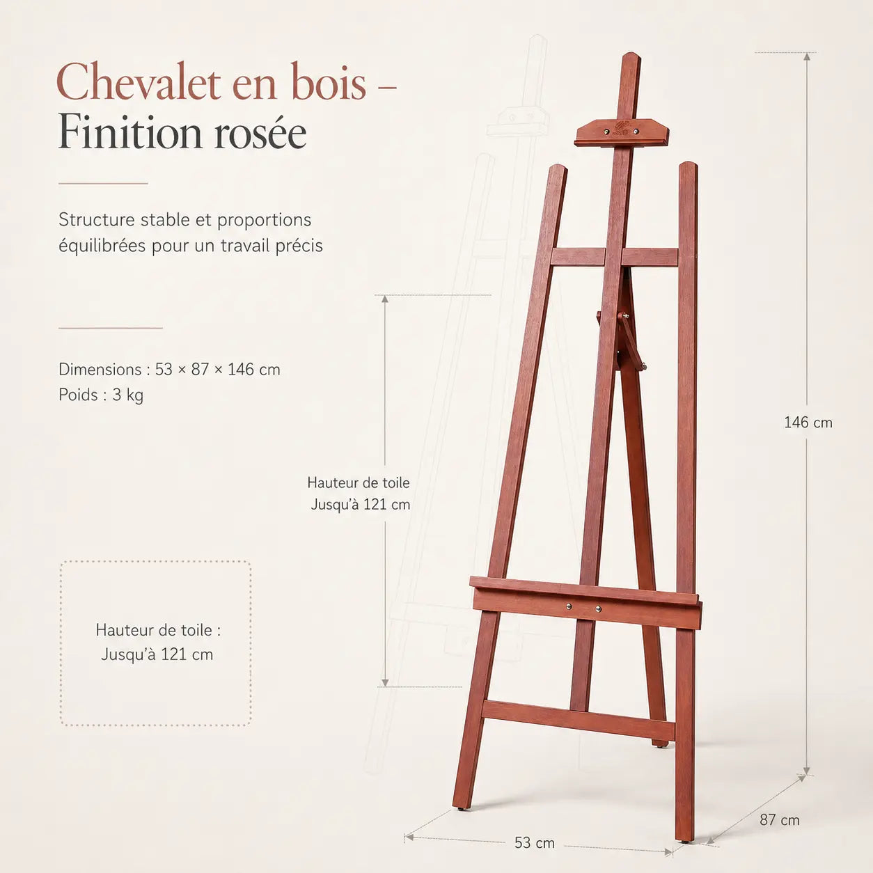 Chevalet en bois coloré 