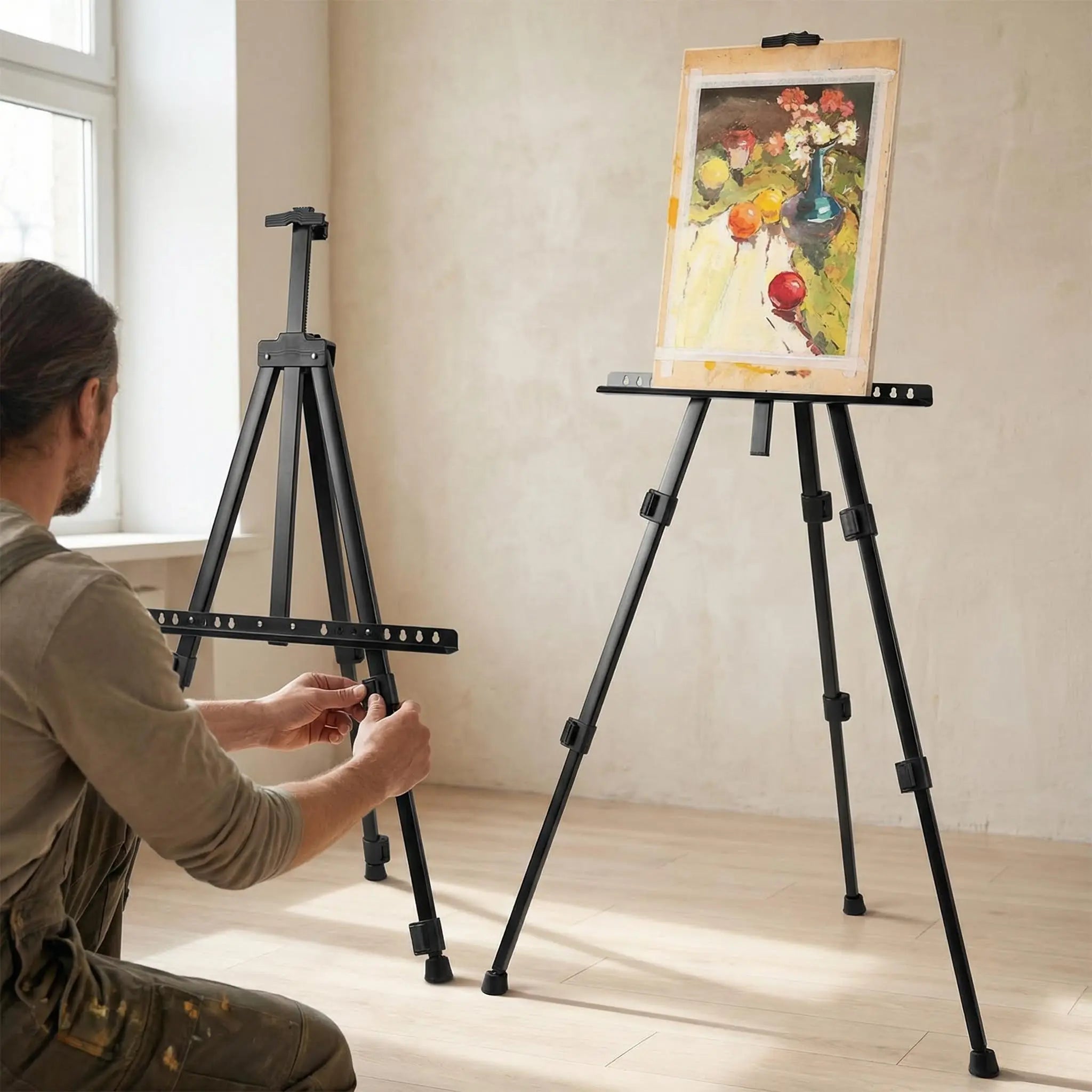 Chevalet en métal rétractable 