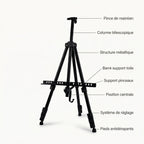 Chevalet en métal rétractable 