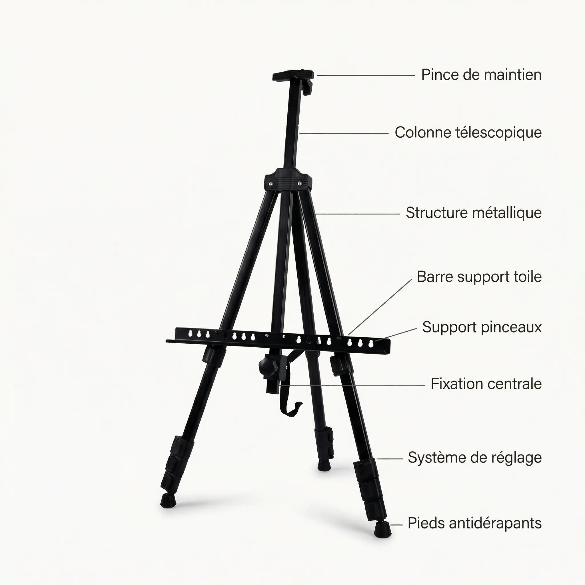 Chevalet en métal rétractable 