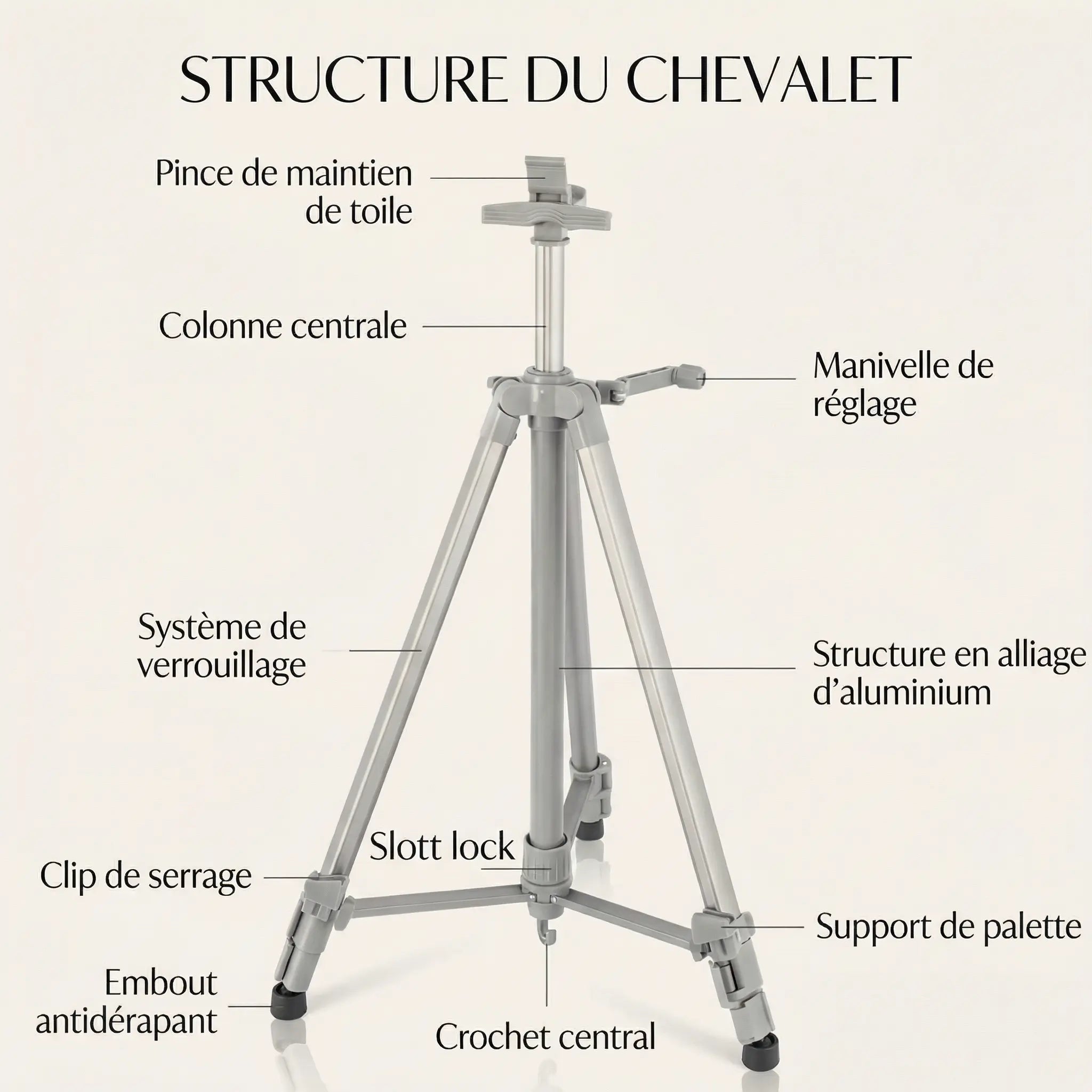 Chevalet métallique coloré 