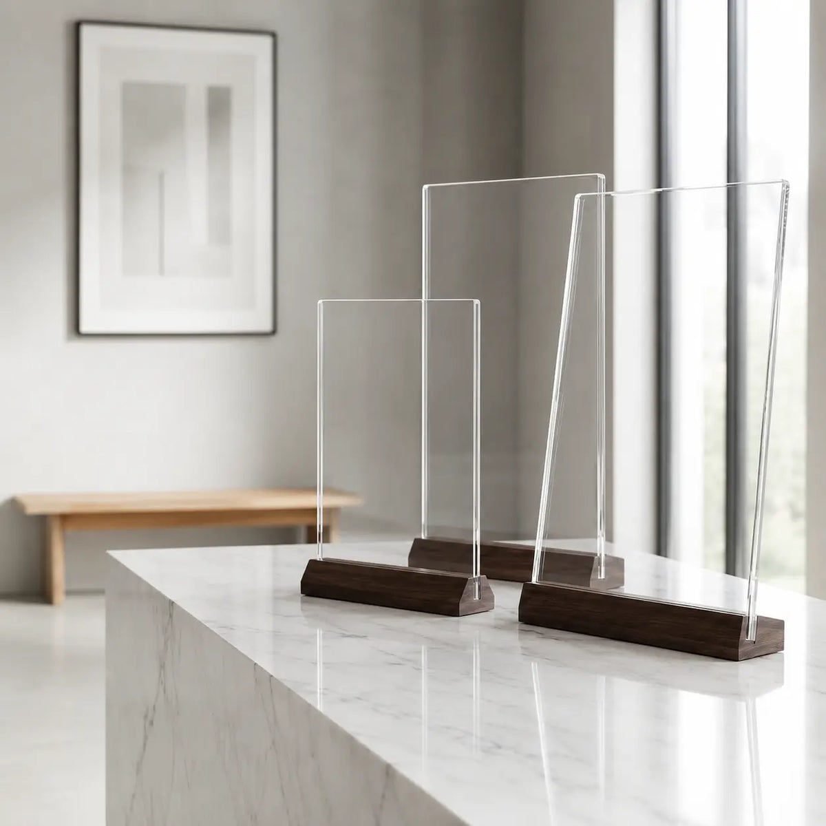 Chevalet plexiglass compact presentation