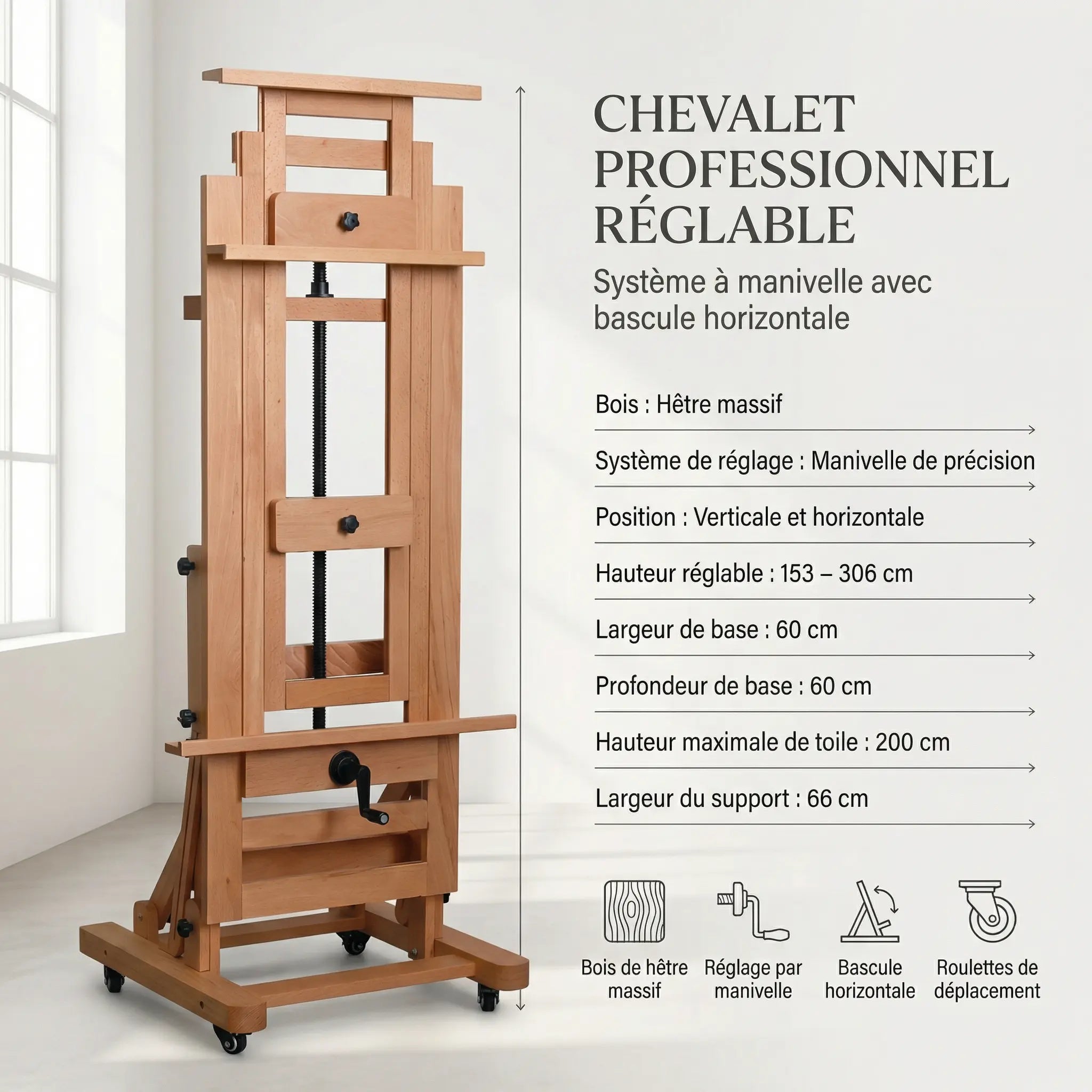 Chevalet professionnel réglable 
