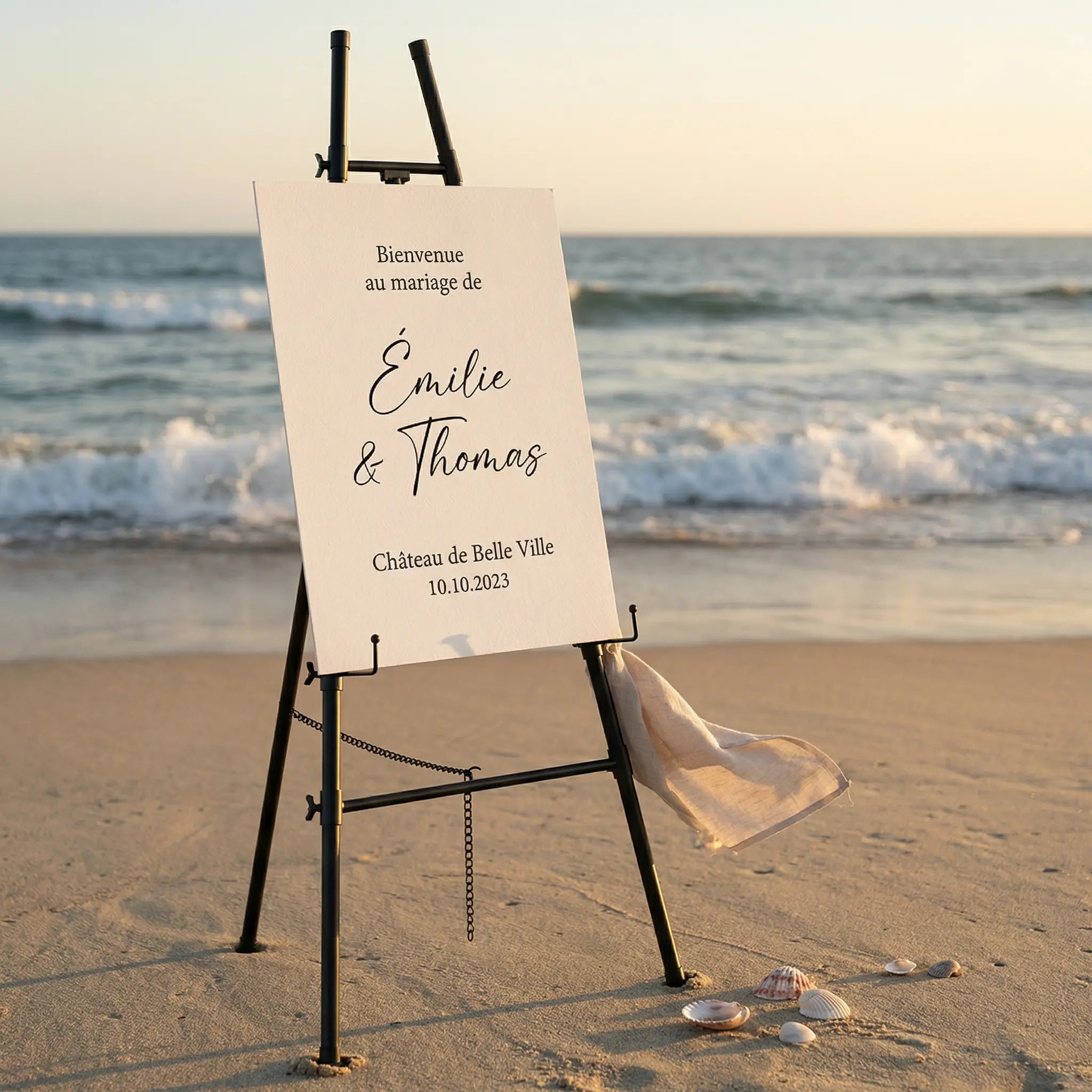 Chevalet d’exposition en métal pour mariage