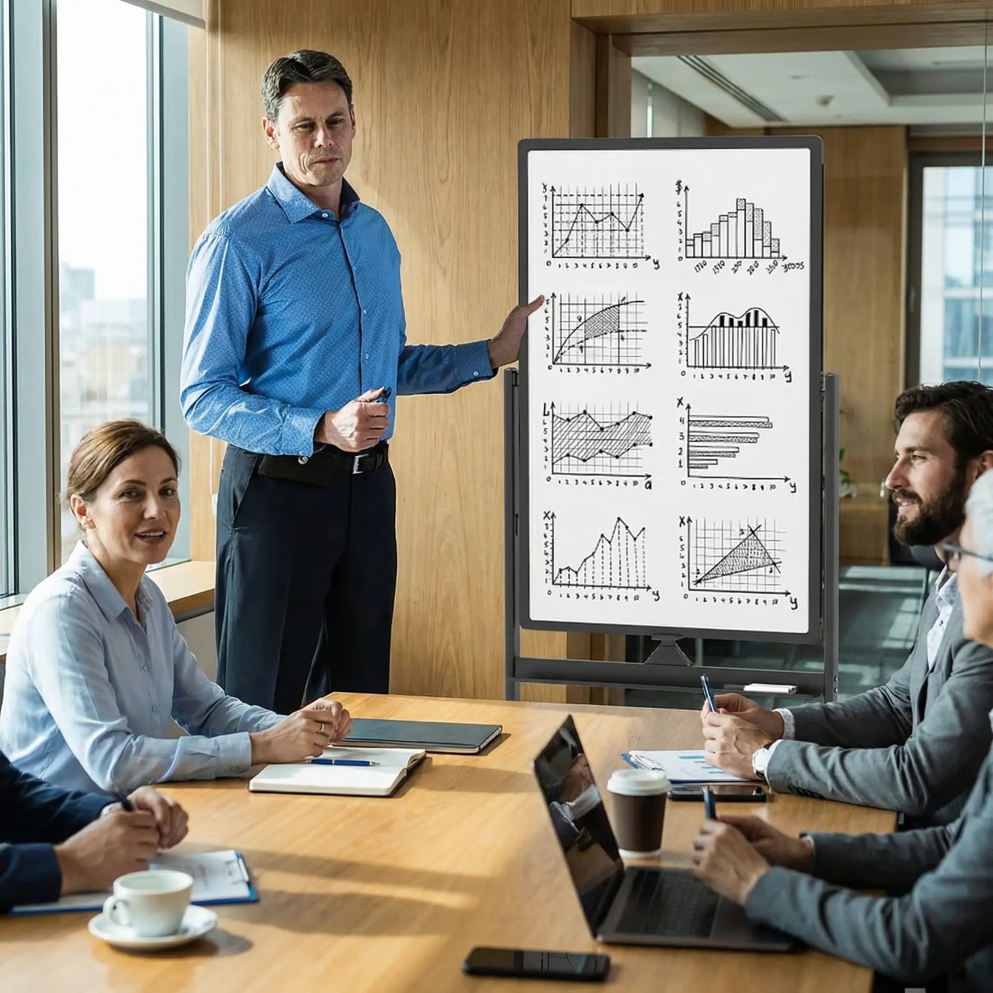 Chevalet de conférence à roulettes