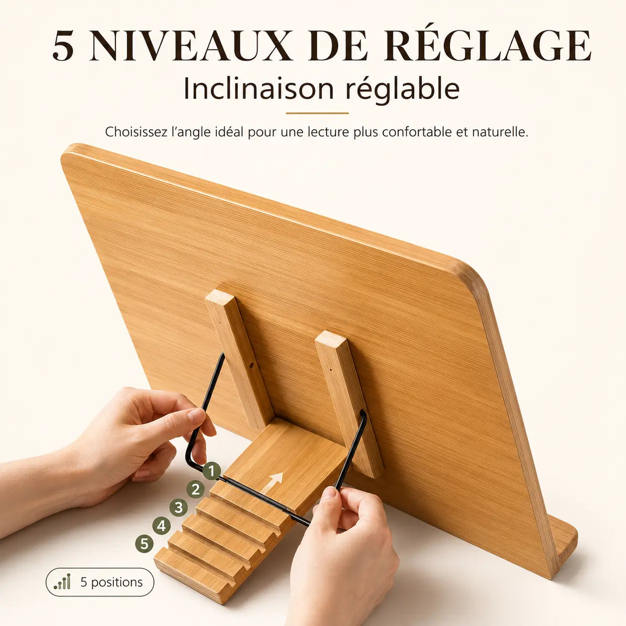 Chevalet de lecture en bois