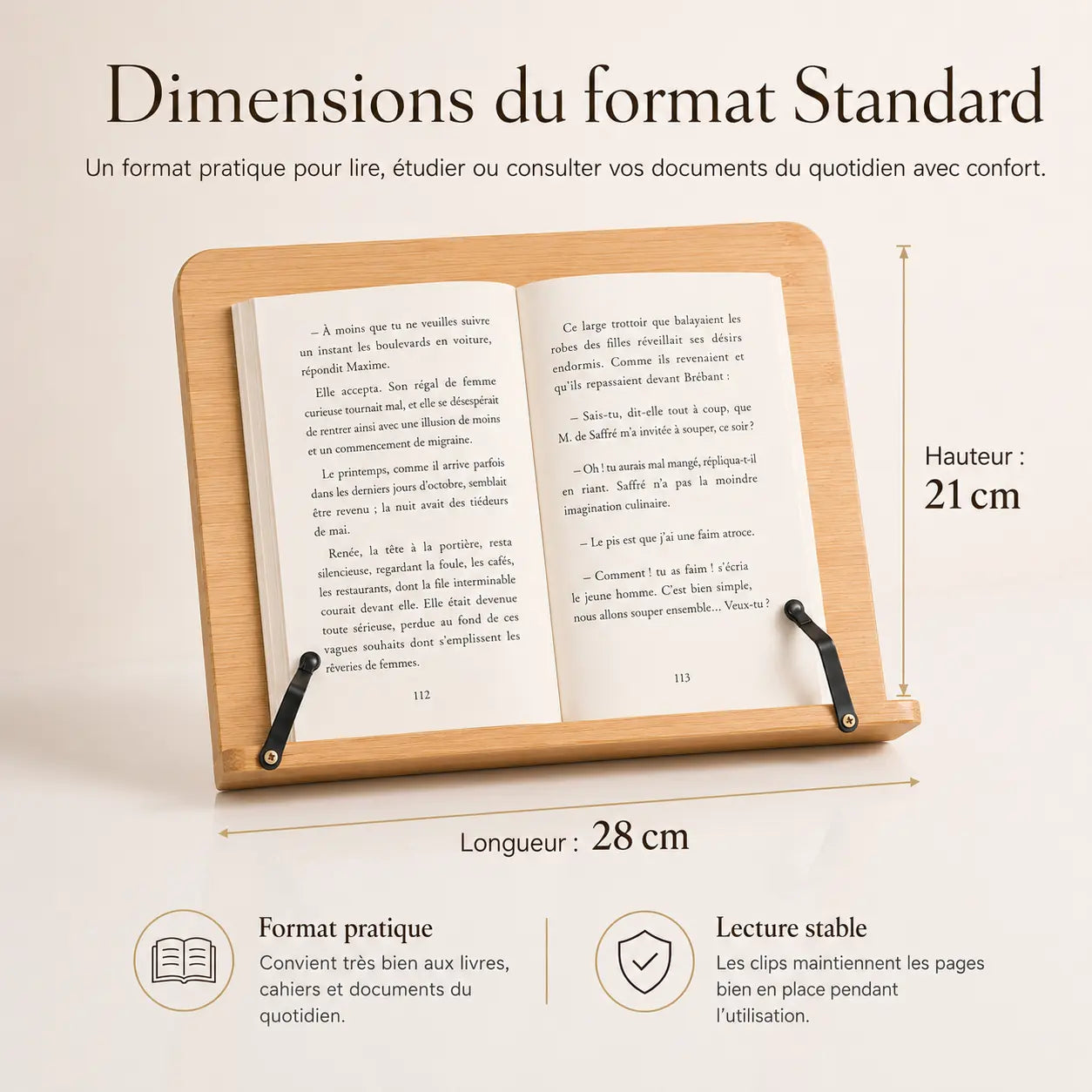 Chevalet de lecture en bois