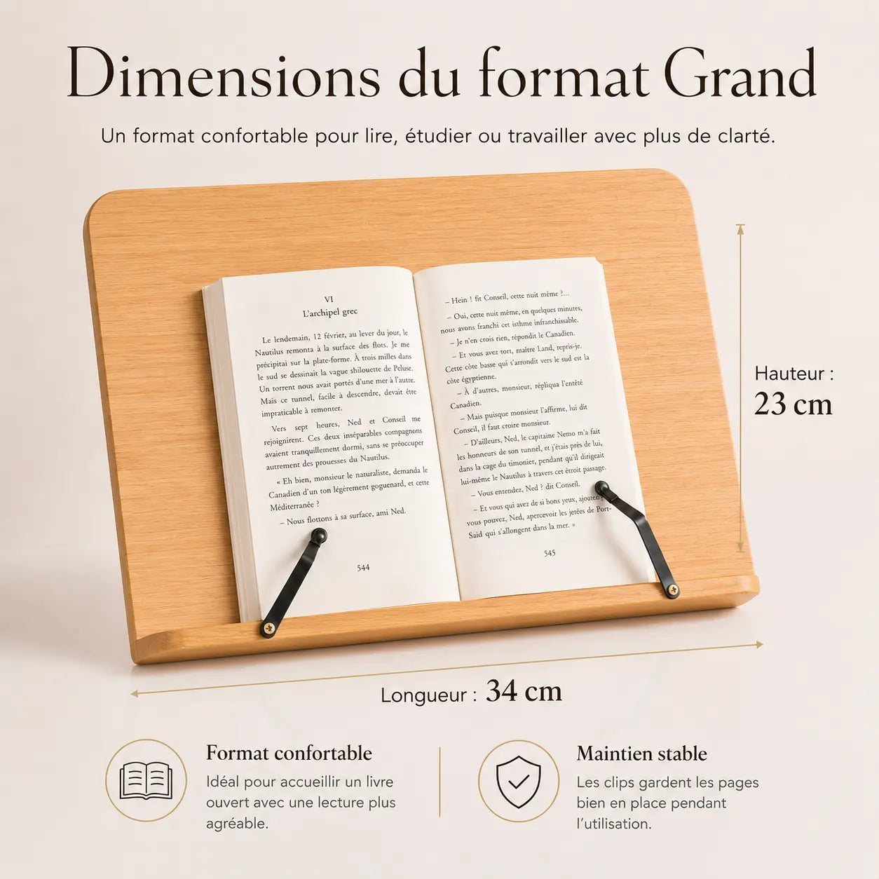 Chevalet de lecture en bois