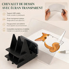 Chevalet de table avec écran transparent