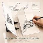 Chevalet de table avec écran transparent