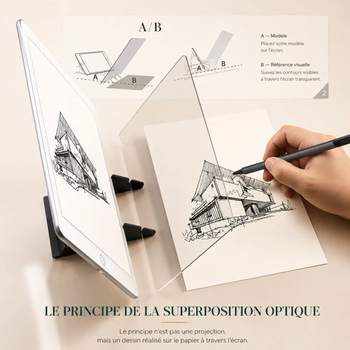 Chevalet de table avec écran transparent 