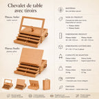 Chevalet de table avec tiroirs 