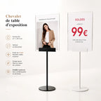 Chevalet de table d’exposition