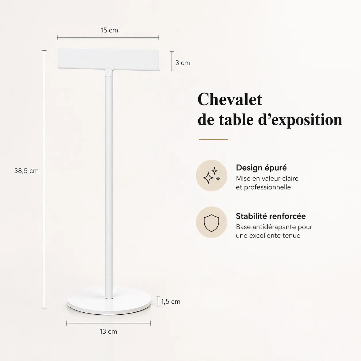 Chevalet de table d’exposition